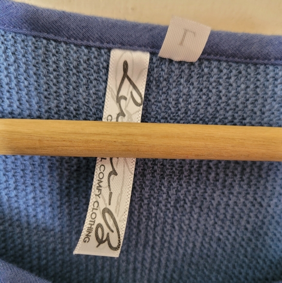 Lulu B Blue Cardigan Sweater 1 Button Front Casual Cozy Size Large - Picture 7 of 8